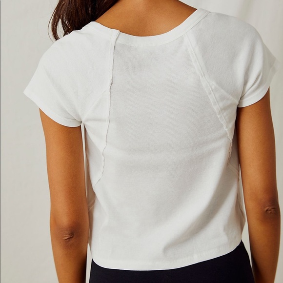 Free People Lisa Baby Tee in White - Picture 2 of 3